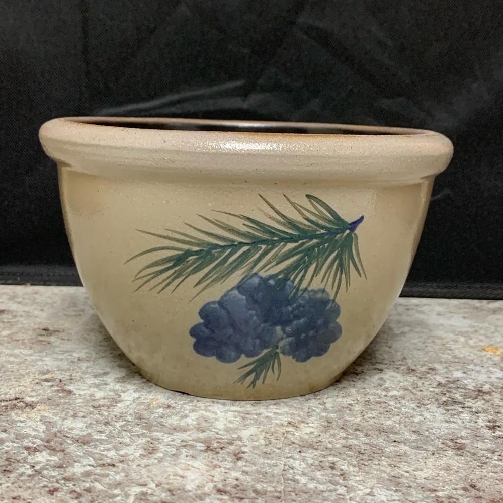Rowe Pottery Works Pinecone Needles Bowl Vintage 2003 Collectible